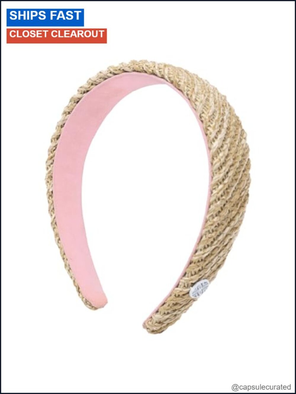 Lilly Pulitzer Woven Raffia Knotted Headband Hair Accessory